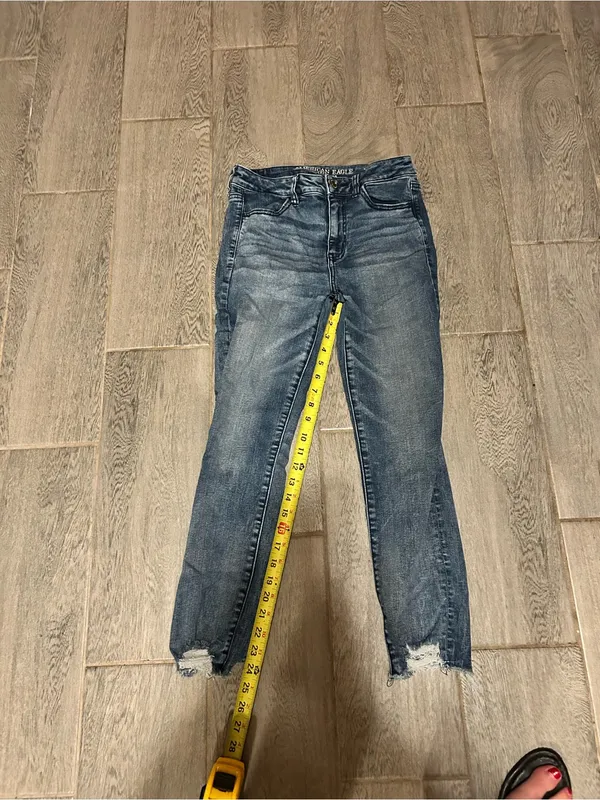 American Eagle Outfitters Women's Dark Wash Ankle Jeans - Blue - size 8 - Image 5