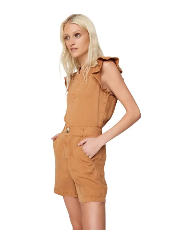 Joe's Jeans Emilia Romper in Small Tan Brown Womens Shortalls Outfit - Image 10