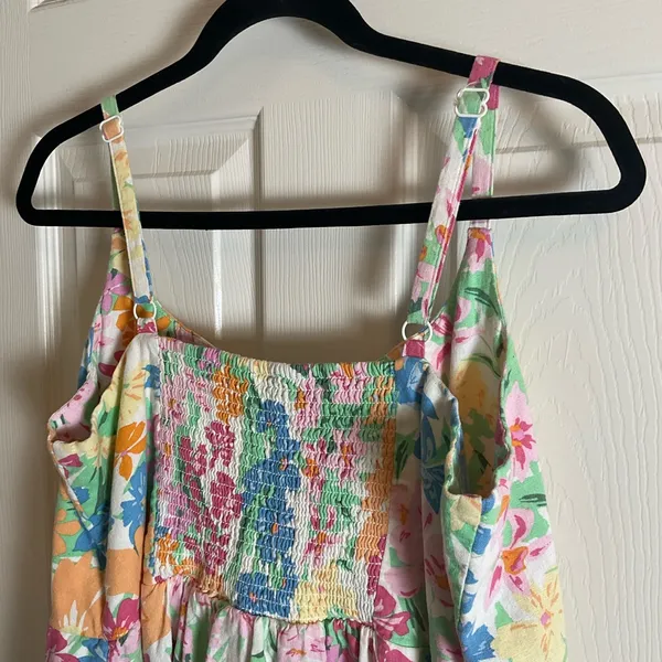 Old Navy floral Mini Sleeveless linen blend with pockets Dress Size X-Large - Image 6