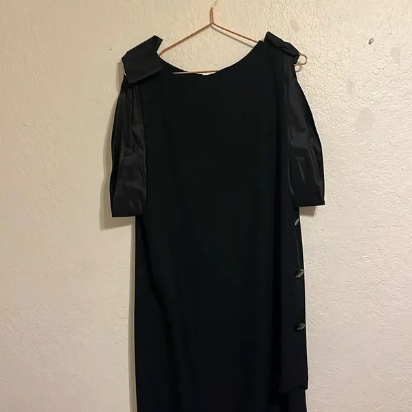 Vintage Union Made semi formal lbd Morton Myles for the Warrens black dress - Image 5