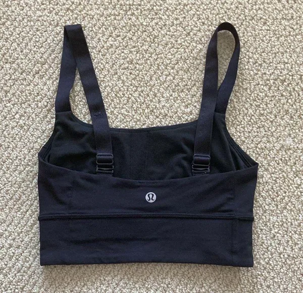 LULULEMON Both Ways Sports Bra Black Size 2 Medium Support Run Train - Image 4