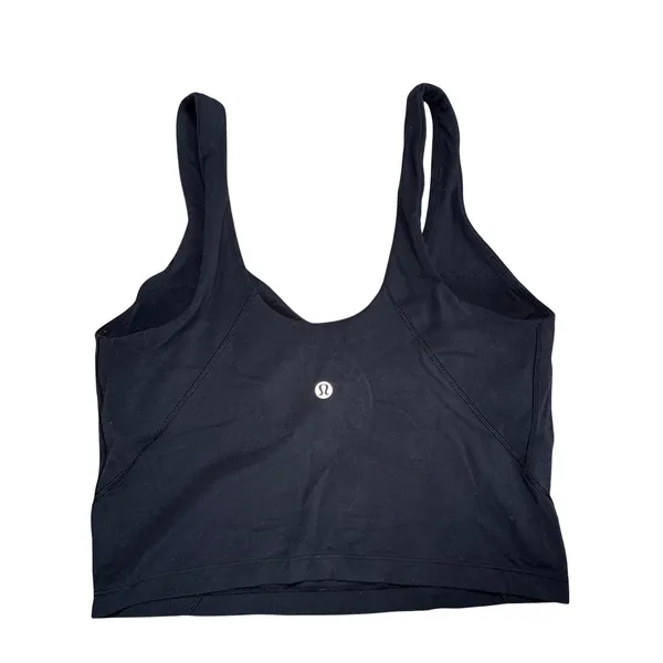 Lululemon Align Tank Top Women 8 Black Excellent Cropped V-Neck Nulu Yoga Bra - Image 3