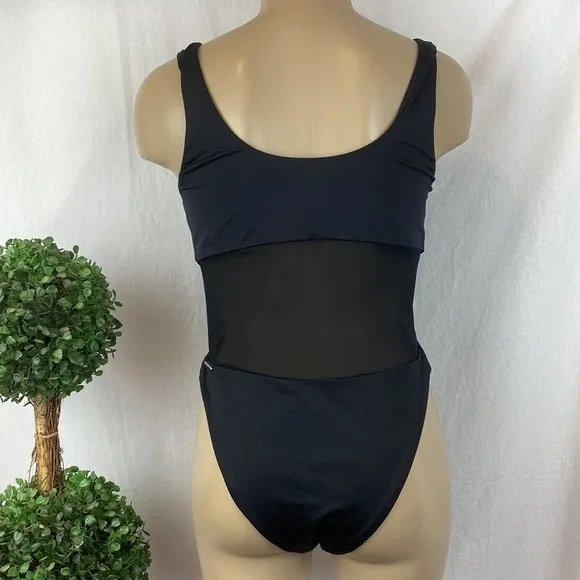 BuffBunny Black 1 Piece Bodysuit 1 Piece Swim Bathing Suit L - Image 3