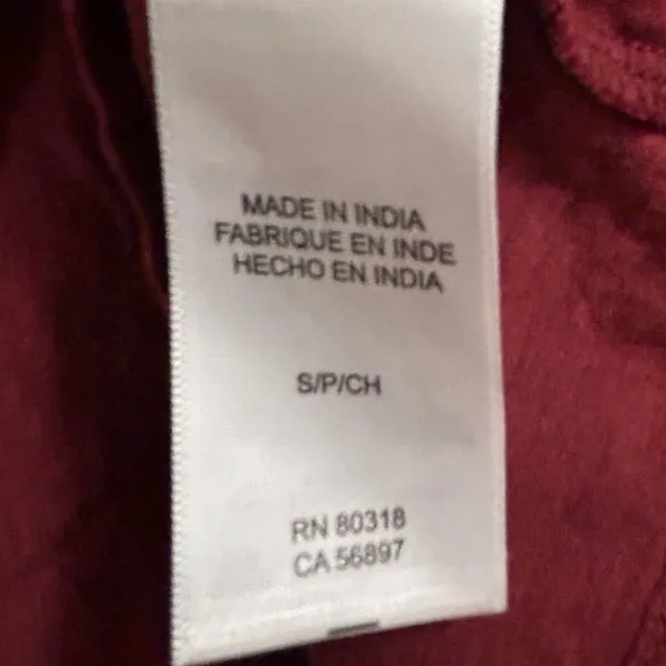 Lucky Brand‎ Women's V-Neck Long Sleeve Blouse Red Size S Casual - Image 4