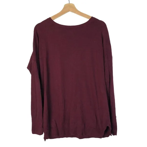 American Eagle AEO‎ Burgundy Red V-Neck Pullover Sweater L - Image 2