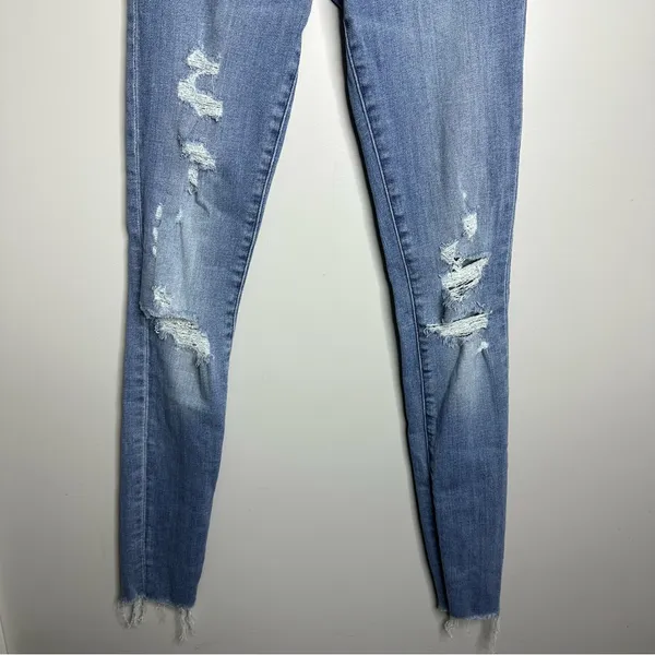 Women’s Abercrombie &‎ Fitch Size 25/0 Long Embroidered Distressed Skinny Jeans - Image 3