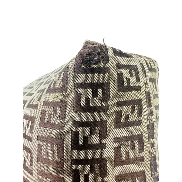 FENDI Zucca Tote‎ Bag Brown Beige Canvas Leather Read Pre-owned - Image 14
