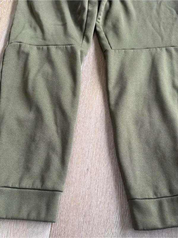 Nike Olive Fleece Jogger Sweatpants with Swoosh - Image 8