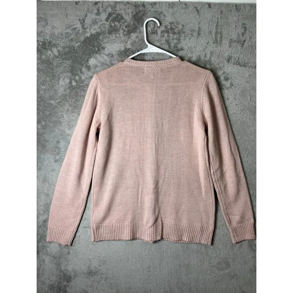 Soft Girl Blush Pink Knit Cardigan Button‎ Front Cottagecore Coquette Kawaii NEW - Image 4