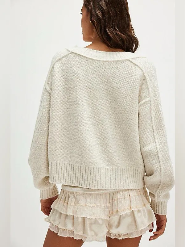 FREE PEOPLE Rhea V-Neck Pullover Sweater Size S - Image 2