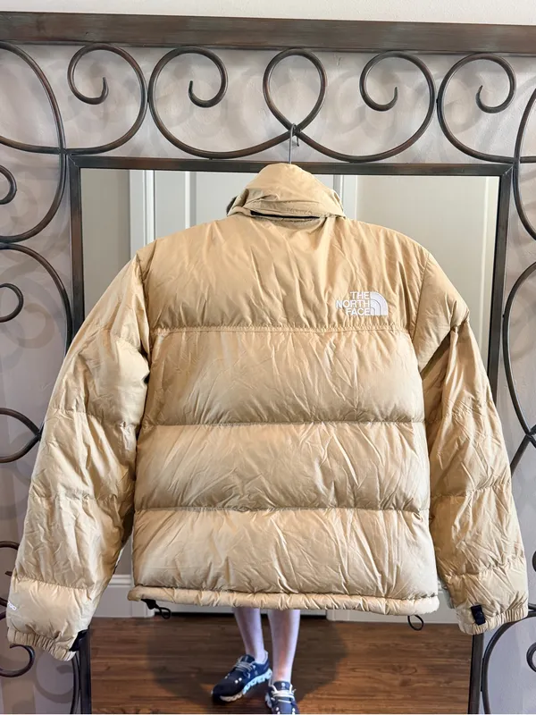 The North Face Favorite 1996 Retro Nuptse Jacket in Khaki Stone Tan - Image 4
