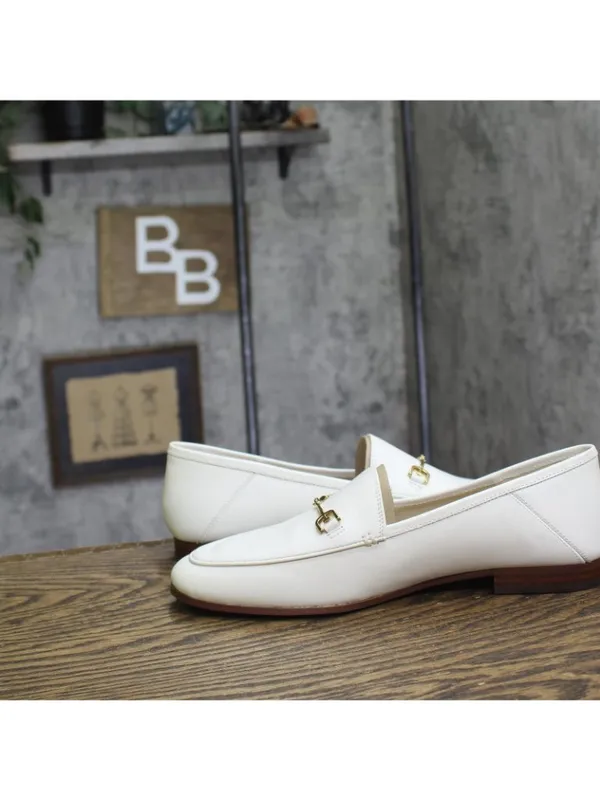 Sam Edelman Womens Loraine Almond Toe Loafers E8519LU Bright White 9M - Image 7