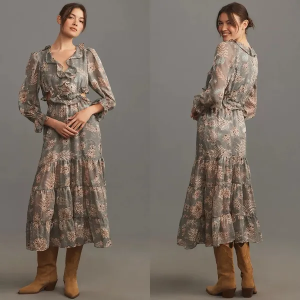 Bishop + Young x Anthropologie Paloma Cut-Out‎ Dress In Montecito Womens Size S - Image 7