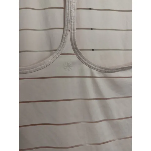 Athleta Pink Striped‎ Mesh Racerback Activewear Tank Top Womens Medium RN 54023 - Image 7