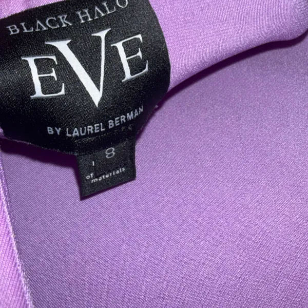 Black Halo Braden pleated side-slit column‎ gown in purple size 8 - Image 6