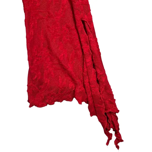 Red Lace Tie‎ Front Top Bell Sleeves Square Neck Women's Size Large - Image 4