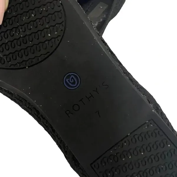 Rothy’s Flat Knit Honeycomb Rounded Toe Flats shoes Black/Blue Halo Size 7 - Image 10