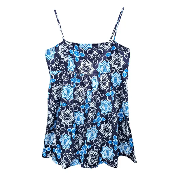 Hutch Anthropologie Blue White Tile Pineapple Print Romper Pockets XL‎ 1 - Image 4