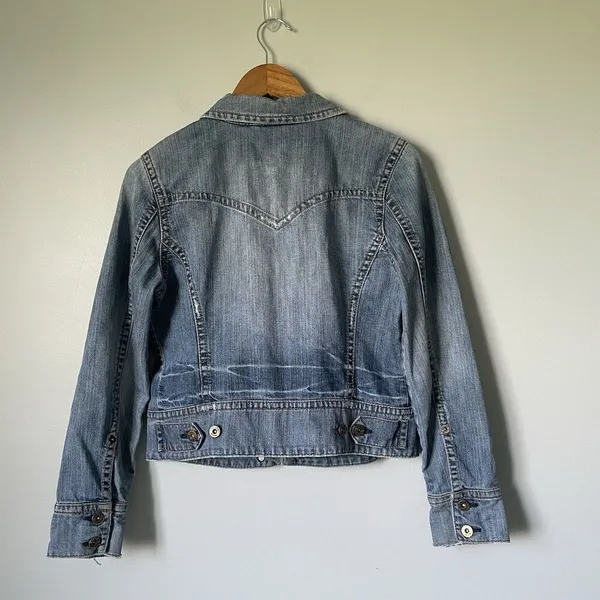 Vintage Silver Jeans Denim Jacket Coat y2k 2000's Blue Cotton Women's Small - Image 2
