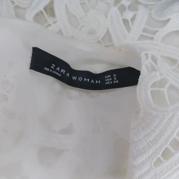 Zara Spaghetti strap white floral lace Boho cottagecore summer vacation dress - Image 13