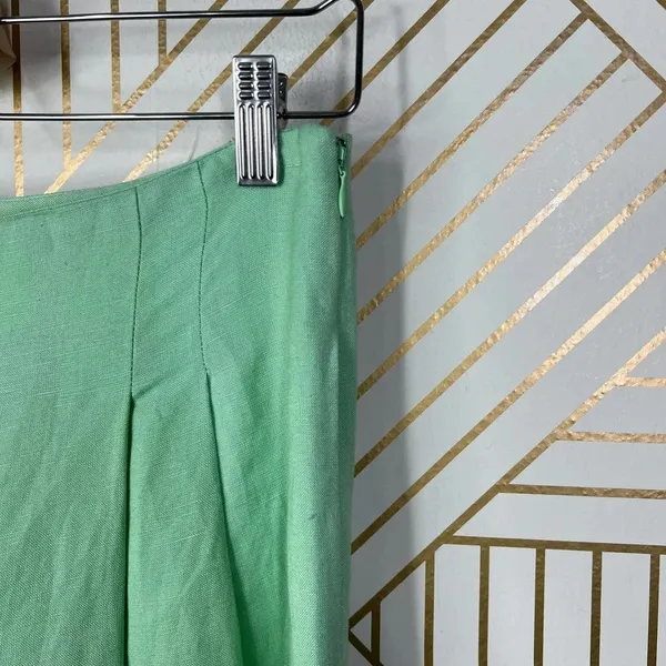 Hunter Bell Chase Culotte Wide Leg Pants in Mint Green Linen Size US 0‎ - Image 5