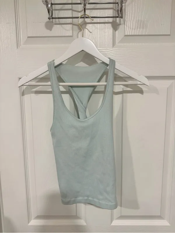 Sweaty Betty Ribbed Racerback Tank Top Blue Workout Yoga Pilates Size 8 - Image 7