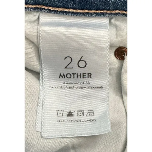 Mother Stunner Zip Ankle Step Fray Jeans Light Kitty‎ Racer Side Stripe Size 26 - Image 6