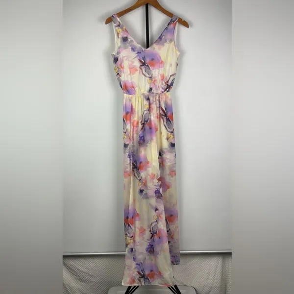 Show Me Your Mumu Watercolor Artsy Faux Wrap Sleeveless Kendall Maxi Dress‎ - Image 2