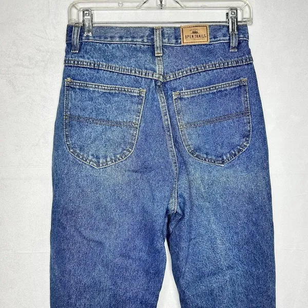 Open Trails Mom Denim Jeans Size 8 Long (27x28) High Waist/Rise 100% Cotton - Image 5