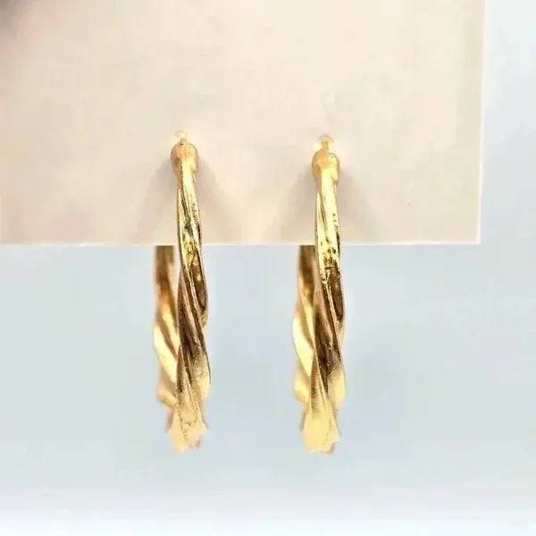 Gold Spiral Half Hoop‎ Circle Boho Retro Fashion Jewelry Earrings Medium E14 - Image 2