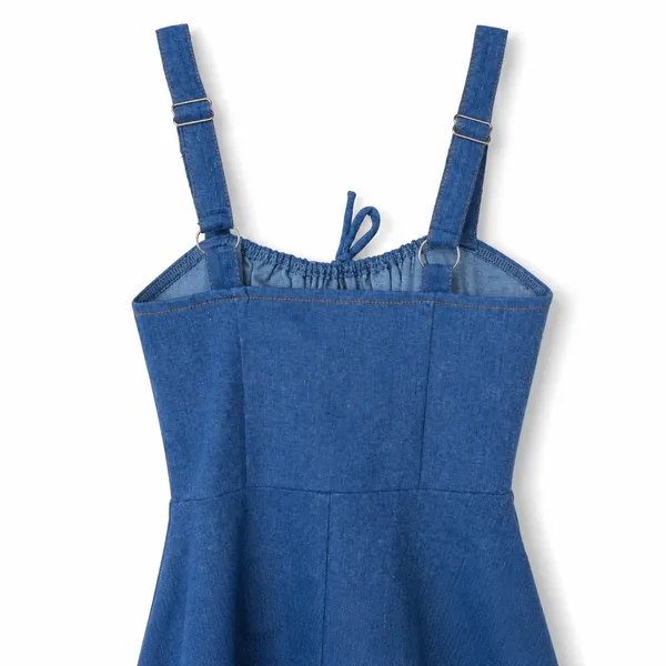 NEW Lulus Considered Charisma Blue Chambray Bustier Corset Style Mini Dress XS - Image 8