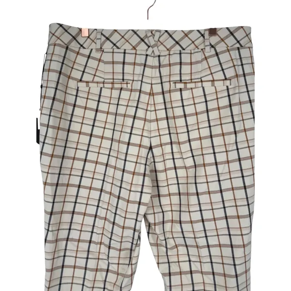 NWT Anthropologie Essential Collection Plaid Trouser Pants Ivory Check Size‎ 16T - Image 7