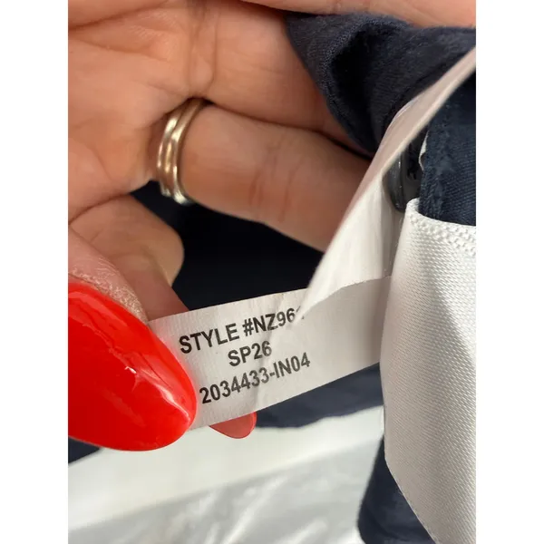 Madewell Sculptural-Sleeve Pleated Mini Dress Navy Cotton Button Front Size 2 - Image 8