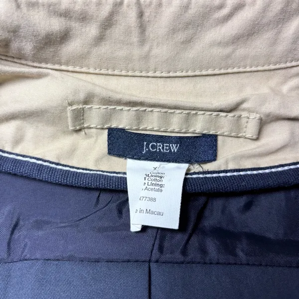 J.Crew‎ 100% cotton tan trench coat with hidden buttons down front Size XS - Image 10