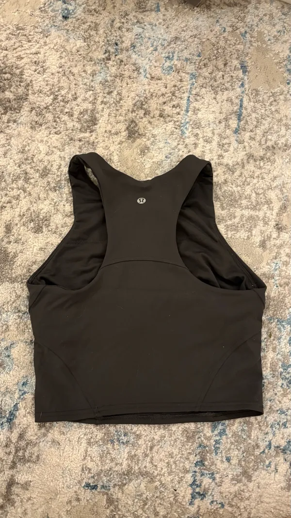 Lululemon Workout Tank Top Racerback Dark Grey Cropped - Image 2
