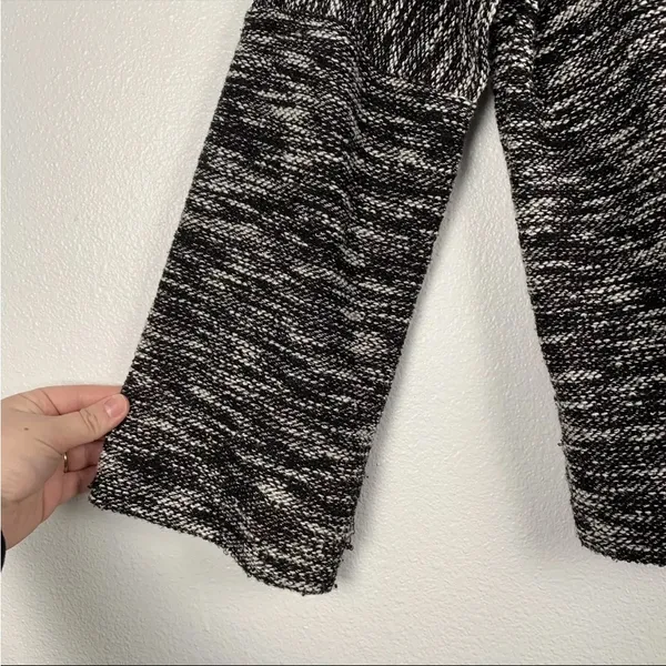 Madewell Womens Button‎ Shoulder Wide Sleeve Black Marbled Sweater - Image 6