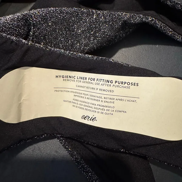 NWT Aerie Sparkle Straight Scoop‎ Bikini Top Cheekiest Bottoms Small Black - Image 10