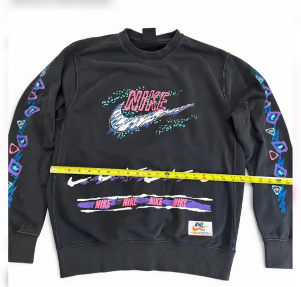 Vintage Nike Stories Retro 90s Graphic Fleece Crew size M - Image 2
