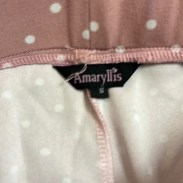 PINK POLKA DOT AMARYLLIS WORK BUSINESS LEGGING SOFT BASIC PANTS - Image 3