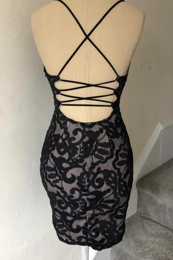 LF Black Lace Bodycon Dress - Image 2