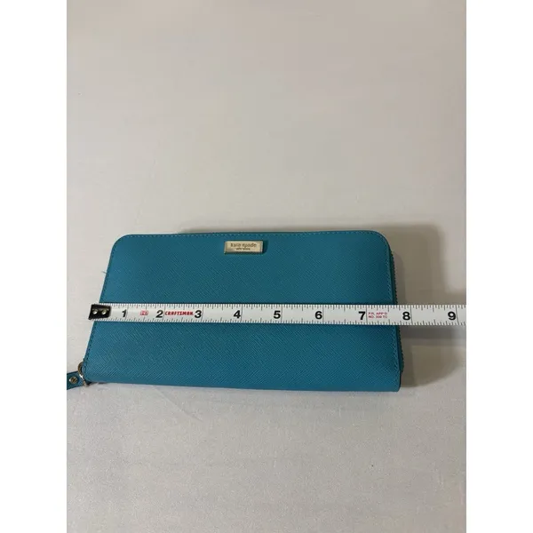 Kate Spade Newbury Lane Turquoise Zip‎ Around Leather Long Wallet~EUC - Image 8