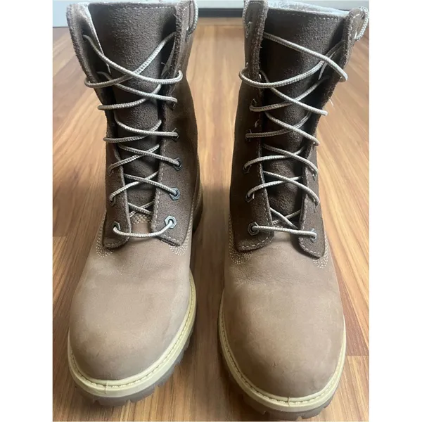 Timberland Authentics Waterproof Roll-Top Boots Brown Nubuck Women's Size 8 - Image 4