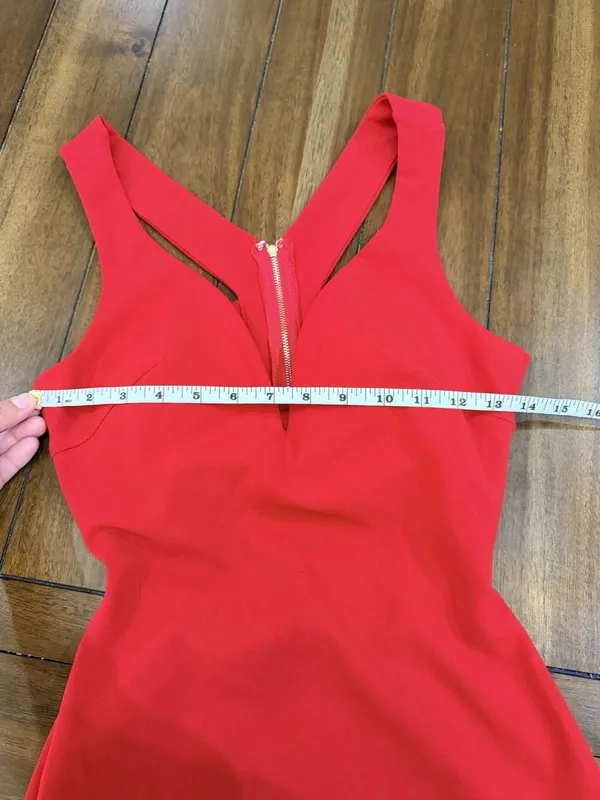 Windsor Red Mini Dress Size S Strappy Open Back Zip Bodycon Party Dress - Image 6