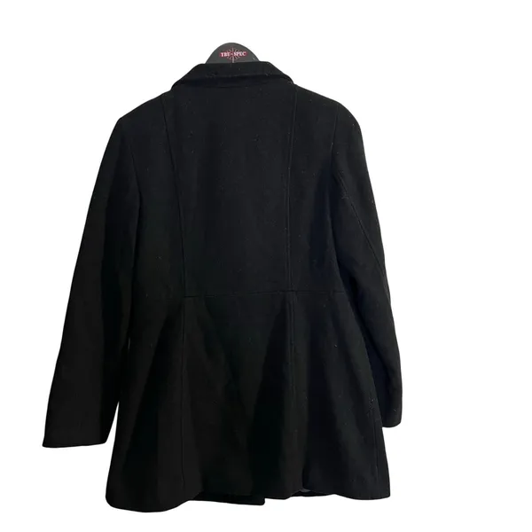 Old Navy Black Pea Coat Women's Size Medium Cotton Wool Blend Winter Snow Cold - Image 5