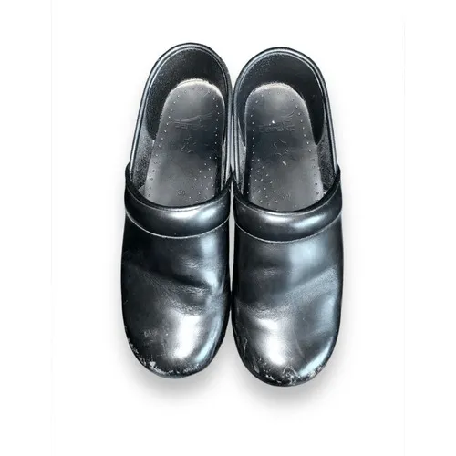 Dansko Sleek Black Leather Upper Slip On Clog Mule Shoe sz 39 Nurse Comfort Loaf - Image 7