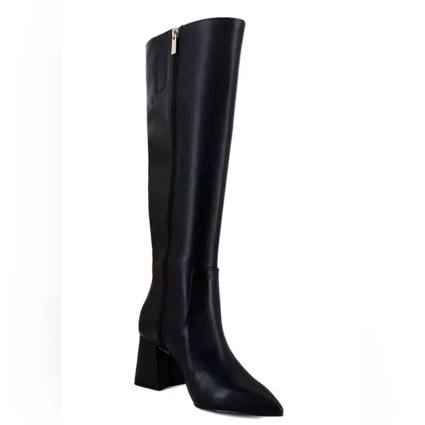 Jessica Simpson Black Knee-High Leather Women's Boot Size 9.5 Wide Calf - Image 8