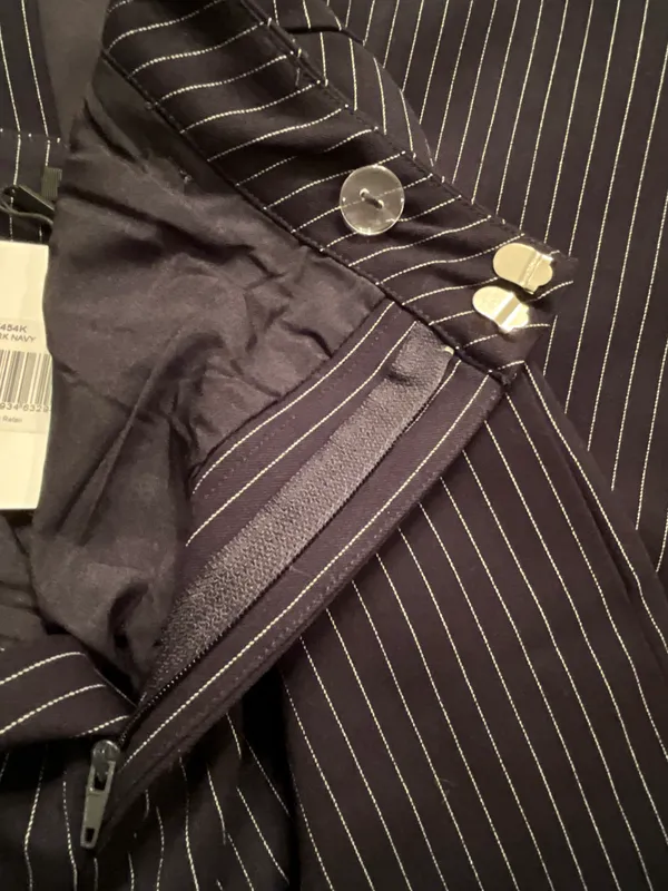 Pinstripe Maxi Dark Navy Skirt - Image 13
