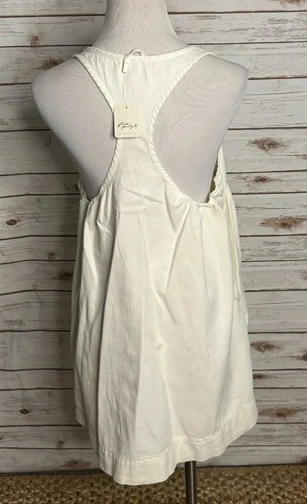NWT Free People ivory cotton racerback babydoll swing mini dress Size Medium - Image 6