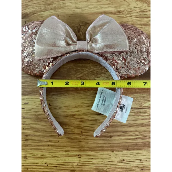 Disney‎ Rose Gold Sequin Minnie Mouse Ears Headband OS - Image 4