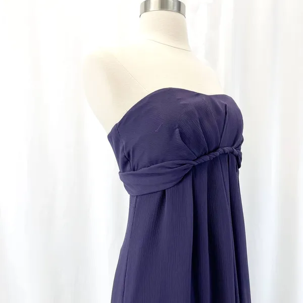 Vineyard‎ Collection Women 4 Bridesmaid Dress Strapless Purple Twist Chiffon - Image 6